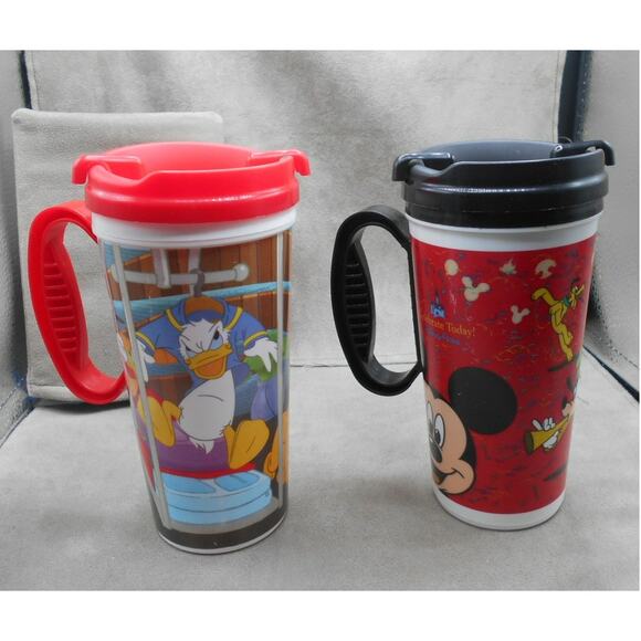 Walt Disney Parks Whirley Travel Mug Resort Souvenir Cup Lot of 2 w/Lids - Picture 2 of 8